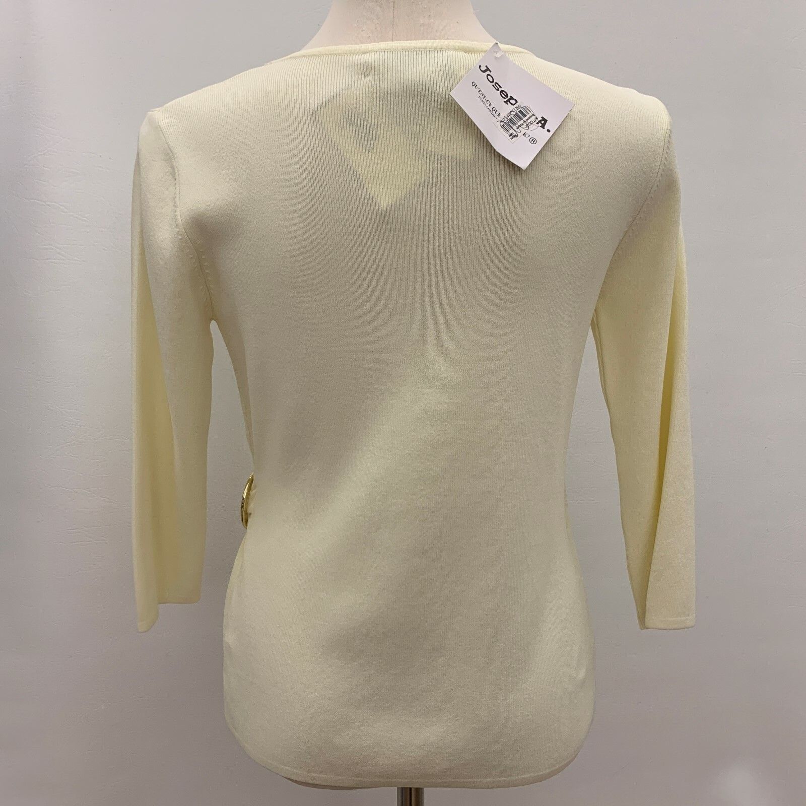 Joseph A Women's Knit Top Medium Ivory Cream Faux Wrap Nwt — image 4 of 8